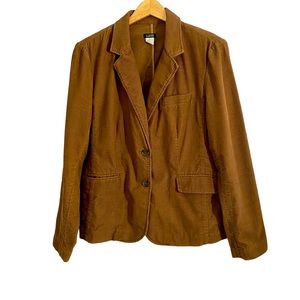 J. Crew Factory Store Women’s Brown Corduroy Two Button Blazer, Size 12